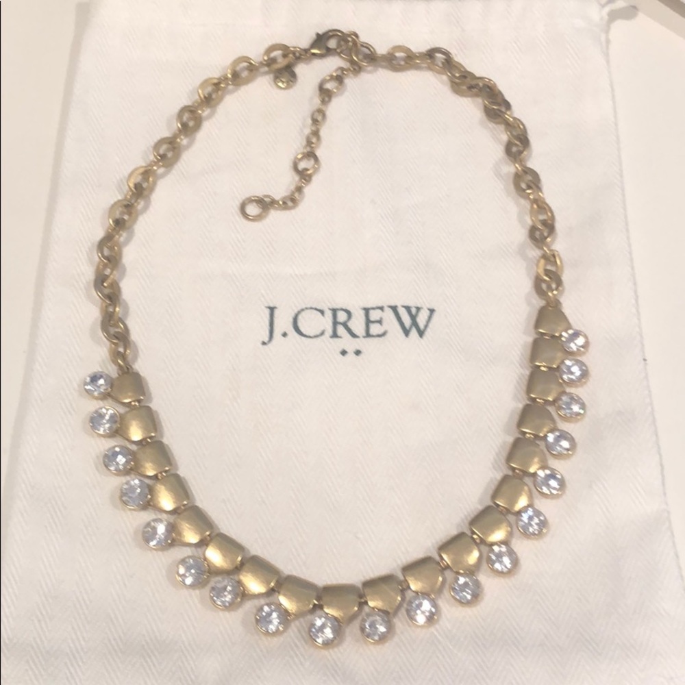 Jcrew gold and diamond necklace